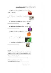 English Worksheet: The colours