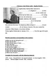 English Worksheet: agatha christie