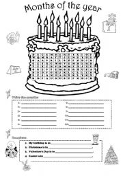 English Worksheet: Months of the year