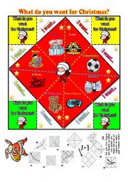 English Worksheet: Christmas and Toys Fortune Teller-+ B&W version (UPDATED)+ fully editable.