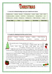 English Worksheet: Christmas