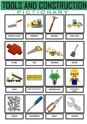 English Worksheet: Tools and Constructions Pictionary