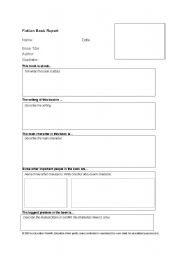 English worksheet: book report form