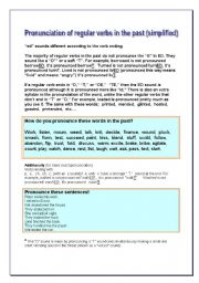 English worksheet: Regular Past Pronunciation Simplified
