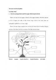 English worksheet: Volcanoes and Earthquakes