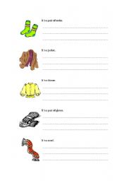 English worksheet: clothing exercice