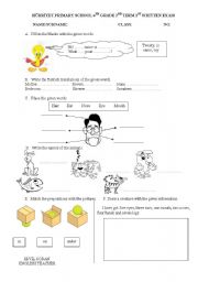 English Worksheet: 4th grade exam