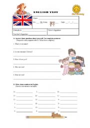 English Worksheet: 1st Test - 5th Grade