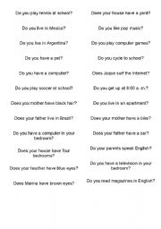 English worksheet: Do you...?