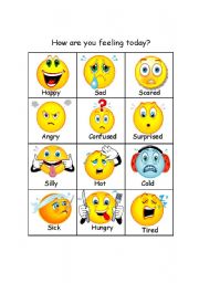 English Worksheet: How are you feeling today?