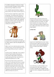 English Worksheet: Cowboy Country (part two)