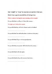 English Worksheet: Might & Might not