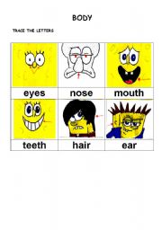 English worksheet: body part 1 of 3