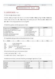 English Worksheet: Ent-term test 7th form