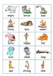 English Worksheet: Flashcards - Adjectives