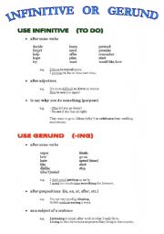 INFINITIVE or GERUND - Part 1 (rules)