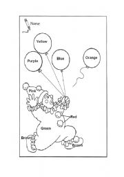 English Worksheet: Colour Clown