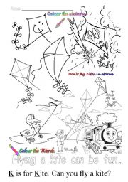 English Worksheet: K is for Kite