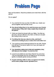 English Worksheet: Problems and Advice (You should...etc)