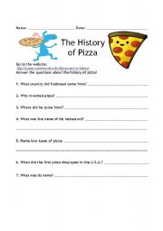 English Worksheet: The History of Pizza