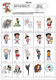 English Worksheet: NOUNS - CONSONANTS     - B& W + KEY IS INCLUDED