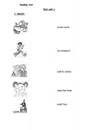 English worksheet: Reading test