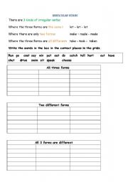 English Worksheet: Irregular Verbs