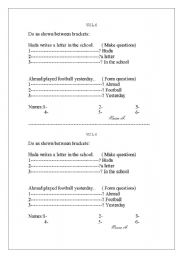 English Worksheet: making questions