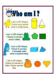 English Worksheet: Who am I?