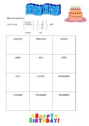 Birthday Calendar