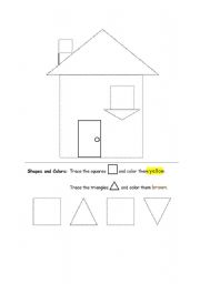 English Worksheet: colours and shapes