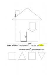 English worksheet: colours and shapes