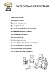 English Worksheet: Goldilocks and the three bears