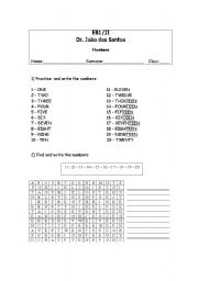 English worksheet: Numbers