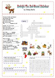 English Worksheet: Rudolph the red-nosed reindeer (song)