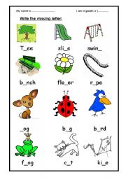 English Worksheet: playground