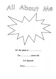 English worksheet: ALL ABOUT ME