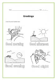 English Worksheet: Greetings