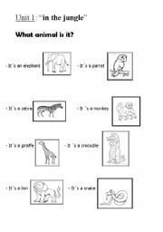 English worksheet: animlas