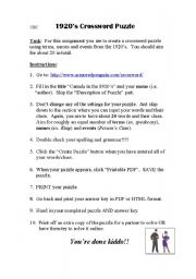 English Worksheet: Crossword Puzzle Maker