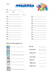 English Worksheet: Big numbers