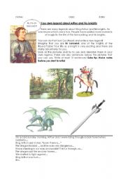 English Worksheet: Creative Writing King Arthur