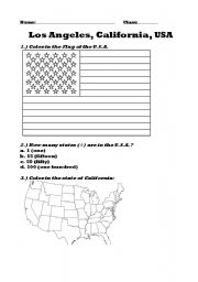 English Worksheet: Simple Worksheet To Review Facts about California