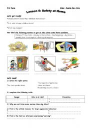 English Worksheet: safety at home