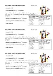 English Worksheet: Sleepers (film) How to write a film review