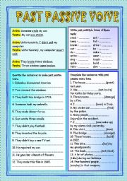 English Worksheet: Past Passive Voice