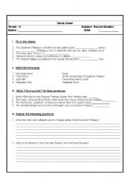 English Worksheet: Social Studies worksheet