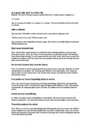 English Worksheet: travel idioms