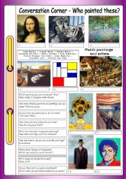 English Worksheet: Conversation Corner: Art - Who Painted These?