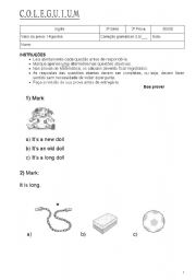 English worksheet: Toys test